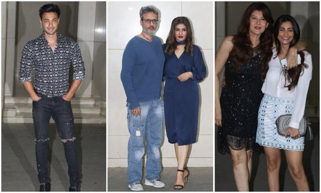 Aayush Sharma, Raveena Tandon with her husband, Sangeeta Bijlani and Saisy Shah at the bash. Aayush Sharma, Raveena Tandon with her husband, Sangeeta Bijlani and Saisy Shah at the bash.