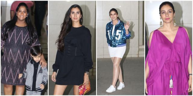 Arpita Khan, Pragya Yadav, Huma Qureshi and Tabu at the bash. Arpita Khan, Pragya Yadav, Huma Qureshi and Tabu at the bash.
