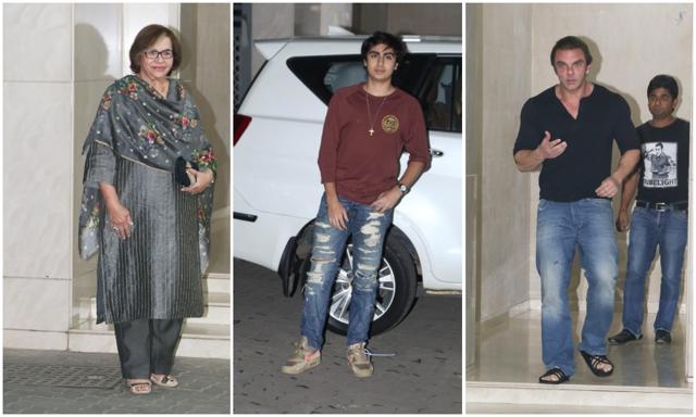 Helen, Arbaaz and Malaika Arora’s son Arhaan, Sohail Khan at the bash. Helen, Arbaaz and Malaika Arora’s son Arhaan, Sohail Khan at the bash.