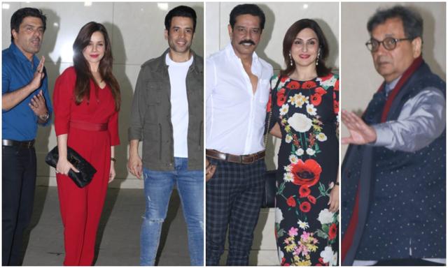 Neelam Kothari, Tusshar Kapoor, Ashish Soni with wife and Subhash Ghai at the party. Neelam Kothari, Tusshar Kapoor, Ashish Soni with wife and Subhash Ghai at the party.