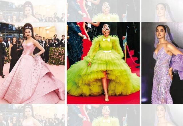 (From left) Deepika appeared in opulent gowns at the Met Gala, Cannes and IIFA this year (From left) Deepika appeared in opulent gowns at the Met Gala, Cannes and IIFA this year