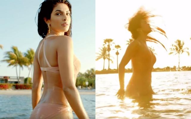 Priyanka Chopra splashing water with her hair in her music video, Exotic. Priyanka Chopra splashing water with her hair in her music video, Exotic.