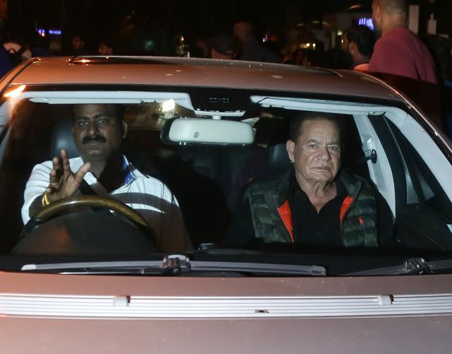 Salim Khan at the hospital. Salim Khan at the hospital.
