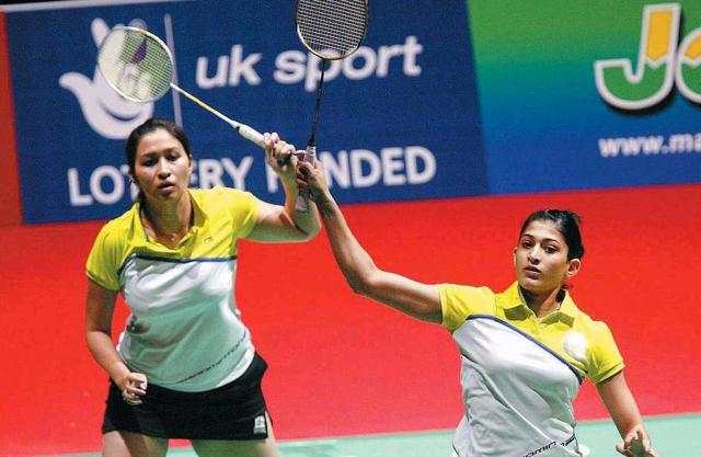 Jwala and Ashwini during the match. (PTI)