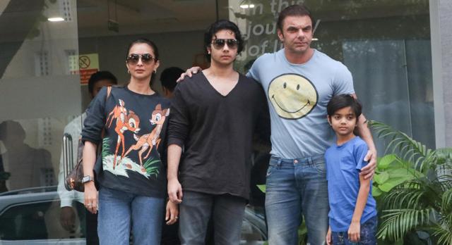 Sohail Khan with family at the hospital. Sohail Khan with family at the hospital.