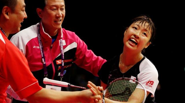 Badminton - Badminton World Championships - Glasgow, Britain - August 27, 2017 Japan's Nozomi Okuhara celebrates her victory against India's Pusarla V Sindhu. (REUTERS) Badminton - Badminton World Championships - Glasgow, Britain - August 27, 2017 Japan's Nozomi Okuhara celebrates her victory against India's Pusarla V Sindhu. (REUTERS)
