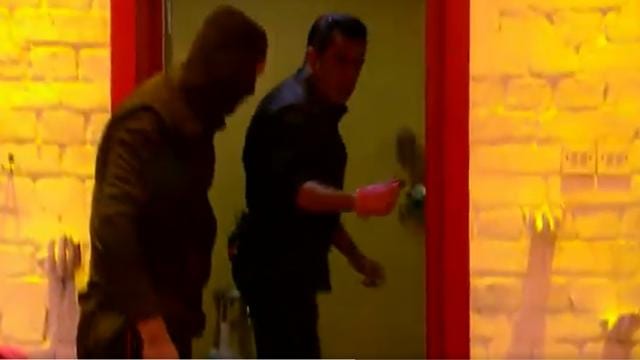 Salman Khan cleans toilets. Salman Khan cleans toilets.