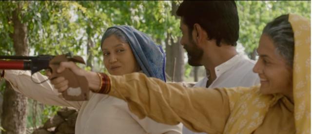 Bhumi Pednekar and Taapsee Pannu in a still from Saand Ki Aankh.