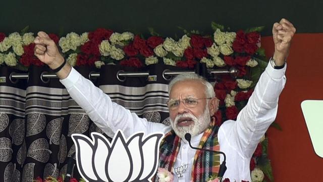 PM Modi spoke about the three big achievements in his previous tenure. (PTI Photo) PM Modi spoke about the three big achievements in his previous tenure. (PTI Photo)