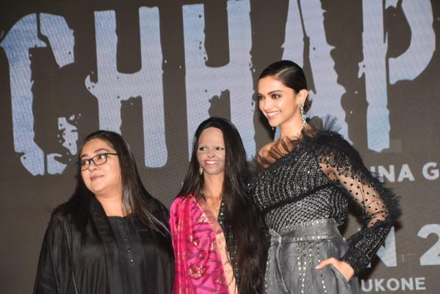 Deepika Padukone, Meghna Gulzar and Laxmi Aggarwal at the title song launch of Chhapaak. Deepika Padukone, Meghna Gulzar and Laxmi Aggarwal at the title song launch of Chhapaak.