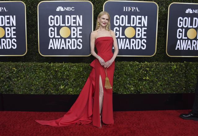 Nicole Kidman arrives at the 77th annual Golden Globe Awards at the Beverly Hilton Hotel. (Jordan Strauss/Invision/AP)
