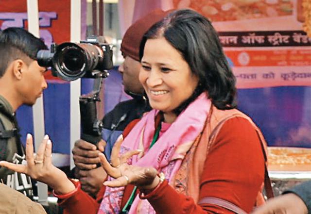 Sangeeta Singh, who organises the street food festival each year in Delhi Sangeeta Singh, who organises the street food festival each year in Delhi