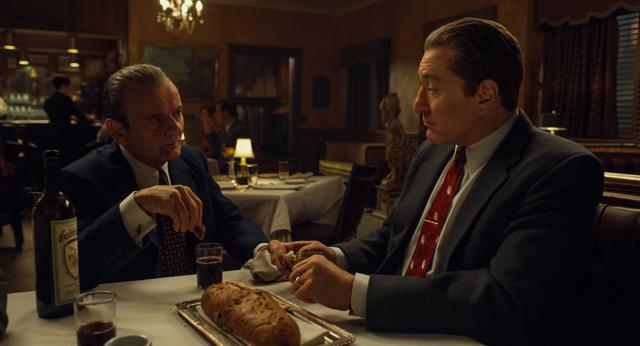 This image released by Netflix shows Joe Pesci, left, and Robert De Niro in a scene from The Irishman. (AP) This image released by Netflix shows Joe Pesci, left, and Robert De Niro in a scene from The Irishman. (AP)