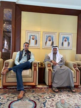 Milind Deora with Sheikh Nahyan bin Mubarak Al Nahyan. Milind Deora with Sheikh Nahyan bin Mubarak Al Nahyan.