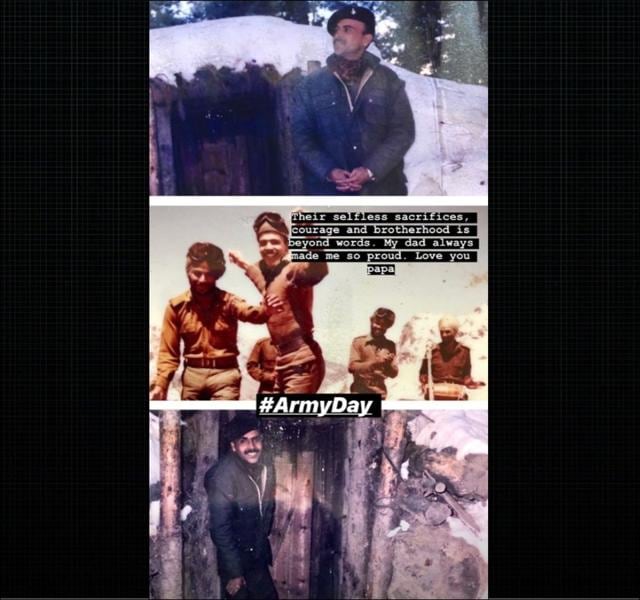 Pictures of her father shared by Anushka Sharma on Army Day. Pictures of her father shared by Anushka Sharma on Army Day.