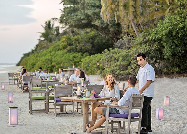 Beach dining is a luxe affair at Soneva Fushi Beach dining is a luxe affair at Soneva Fushi