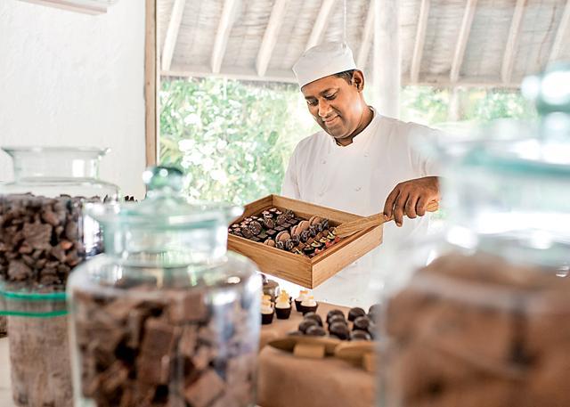 The dedicated chocolate room in Soneva Fushi is ideal to indulge the sweet tooth The dedicated chocolate room in Soneva Fushi is ideal to indulge the sweet tooth