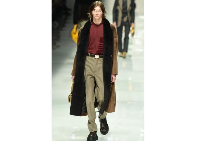 A model in a Fendi look. A model in a Fendi look.