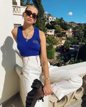Dua Lipa sports a fuzzy crop top. (Instagram/ dualipa) Dua Lipa sports a fuzzy crop top. (Instagram/ dualipa)