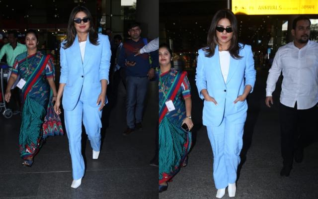Priyanka Chopra at the Mumbai airport on Thursday. Priyanka Chopra at the Mumbai airport on Thursday.