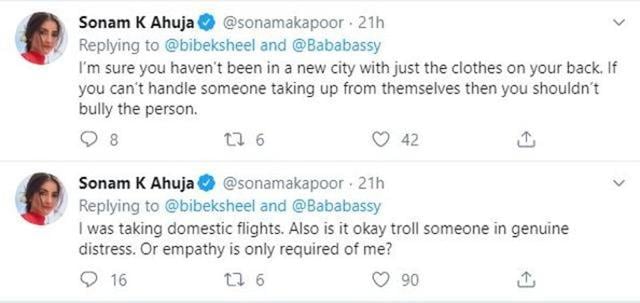 Sonam complains about an airlines’ service.