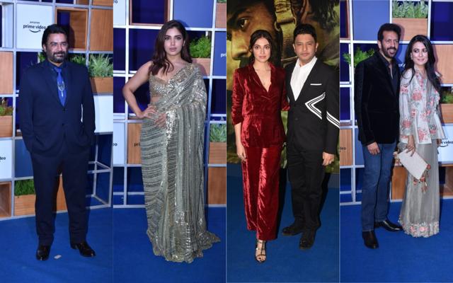 R Madhavan, Bhumi Pednekar, Bhushan Kumar with wife Divya Khosla, Kabir Khan with wife Mini Mathur at the event. (Varinder Chawla)