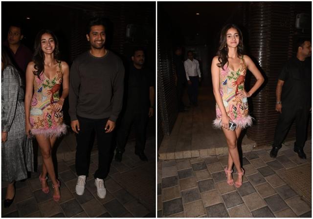 Ananya Pandey and Vicky Kaushal at the party. Ananya Pandey and Vicky Kaushal at the party.