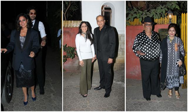 Richa Chadha, Ali Fazal, Ashutosh Gowariker with wife and Satish Kaushik at the party. Richa Chadha, Ali Fazal, Ashutosh Gowariker with wife and Satish Kaushik at the party.