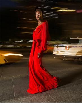 Fiery Red makes for an extravagant fashion piece. (Instagram/ badgleymischka)