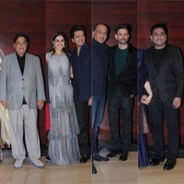Subhash Ghai, Ashutosh Gowariker, AR Rahman, Genelia and Ritiesh Deshmukh pose for pictures. (Varinder Chawla)