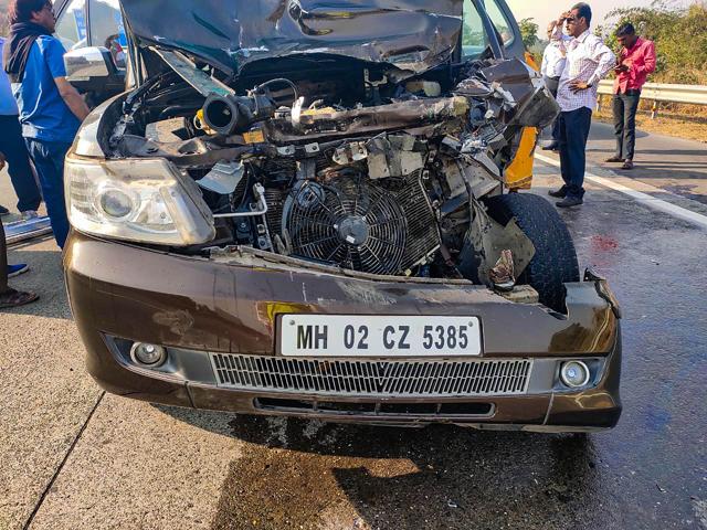 Damaged car of veteran actress Shabana Azmi which collided with a truck in an accident on the Mumbai-Pune Expressway, near Mumbai, Saturday. (PTI) Damaged car of veteran actress Shabana Azmi which collided with a truck in an accident on the Mumbai-Pune Expressway, near Mumbai, Saturday. (PTI)