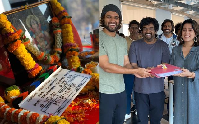 Vijay Deverakonda and Puri Jagannadh on sets of Fighter. Vijay Deverakonda and Puri Jagannadh on sets of Fighter.