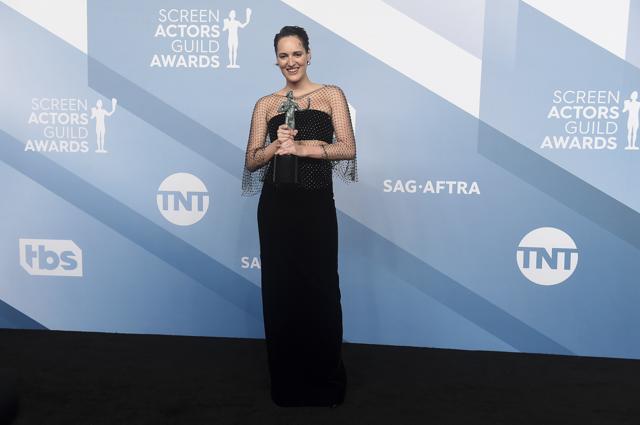 Phoebe Waller-Bridge poses in the press room with the award for outstanding performance by a female actor in a comedy series for "Fleabag" at the 26th annual Screen Actors Guild Awards. (Jordan Strauss/Invision/AP) Phoebe Waller-Bridge poses in the press room with the award for outstanding performance by a female actor in a comedy series for "Fleabag" at the 26th annual Screen Actors Guild Awards. (Jordan Strauss/Invision/AP)