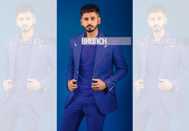 Shreyas Iyer feels that it is not easy to bat at number four, as you have to switch between being a hitter and anchor. Knit, Paul Smith; suit, Anuj Madaan (Abhijit Bhatlekar ) Shreyas Iyer feels that it is not easy to bat at number four, as you have to switch between being a hitter and anchor. Knit, Paul Smith; suit, Anuj Madaan (Abhijit Bhatlekar )