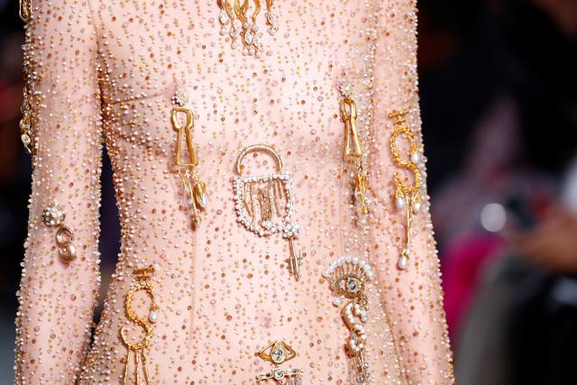 A model presents a creation by designer Daniel Roseberry as part of his Haute Couture Spring/Summer 2020 collection show for fashion house Schiaparelli in Paris, France, January 20, 2020. (REUTERS)