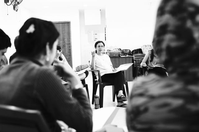 Actor Shernaz Patel during a rehearsal session Actor Shernaz Patel during a rehearsal session