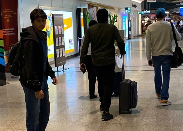 Gautham Ghattamaneni at the airport. Gautham Ghattamaneni at the airport.