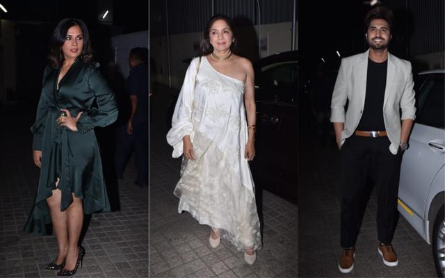 Richa Chadha, Neena Gupta and Jassie Gill at Panga premiere. (Varinder Chawla) Richa Chadha, Neena Gupta and Jassie Gill at Panga premiere. (Varinder Chawla)