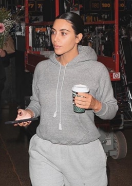 Kim was recently spotted wearing sweatpants and no make-up, yet still looking gorgeous. (Instagram/ kimkardashian)