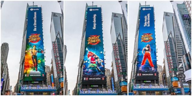 Street Dancer 3D posters in New York.
