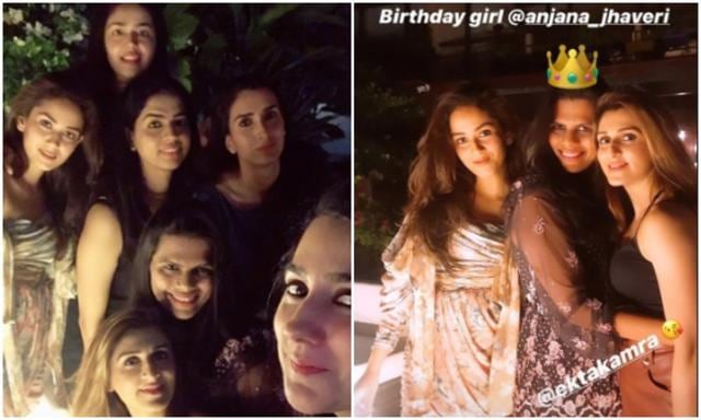 Mira Rajput put out pictures from her friend Anjana Jhaveri’s birthday party. Mira Rajput put out pictures from her friend Anjana Jhaveri’s birthday party.