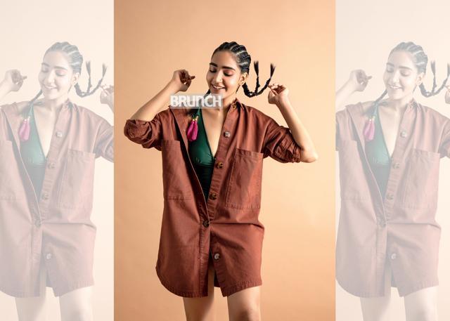 Bodysuit, SaltSkin; shirt dress, Only; shoes, Melissa (Shivamm Paathak) Bodysuit, SaltSkin; shirt dress, Only; shoes, Melissa (Shivamm Paathak)