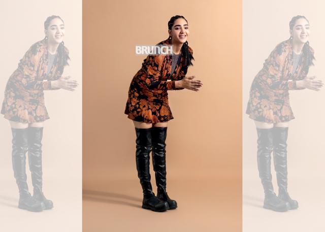 Bodysuit, Sunaina Khera; dress and boots, H&M (Shivamm Paathak) Bodysuit, Sunaina Khera; dress and boots, H&M (Shivamm Paathak)