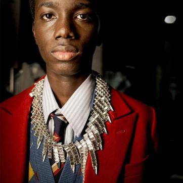 Gucci’s Fall Winter men’s collection featured crystal necklaces. (Instagram/ gucci) Gucci’s Fall Winter men’s collection featured crystal necklaces. (Instagram/ gucci)