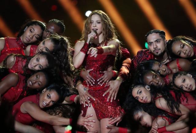 Shakira performs during halftime show. (REUTERS) Shakira performs during halftime show. (REUTERS)