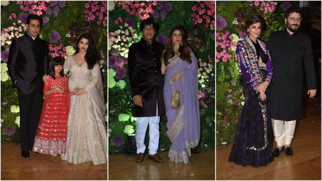 Abhishek Bachchan, Aishwarya Rai, Aaradhya; Chunky and Bhavana Pandey; and Sonali Bendre with Goldie Bahl. Abhishek Bachchan, Aishwarya Rai, Aaradhya; Chunky and Bhavana Pandey; and Sonali Bendre with Goldie Bahl.