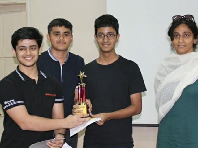 A three-student team of NL Dalmia High School won the first prize for their project on use of nano gold in cancer treatment. A three-student team of NL Dalmia High School won the first prize for their project on use of nano gold in cancer treatment.