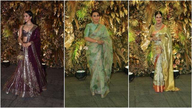 Kiara Advani, Rani Mukerji and Rekha at the reception. Kiara Advani, Rani Mukerji and Rekha at the reception.
