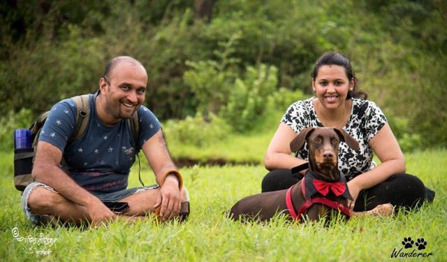 Going camping with Coco, the brown Doberman, has prepared Prasanna and Vanaja Kale for parenthood. Now, their newborn human baby Pravara also tags along on their camping trips. (Shardul Nandedkar) Going camping with Coco, the brown Doberman, has prepared Prasanna and Vanaja Kale for parenthood. Now, their newborn human baby Pravara also tags along on their camping trips. (Shardul Nandedkar)