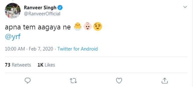 Ranveer Singh made a reference to his last release Gully Boy.